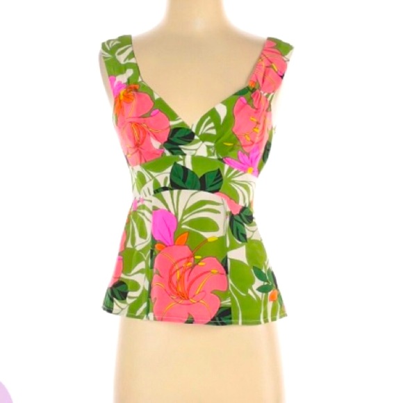 Nanette Lepore Tops - Nanette Lepore Green Silk Sleeveless Top Size 2